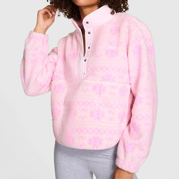 Victoria's Secret Tops - PINK Plush Teddy Front-Snap Pullover Size M